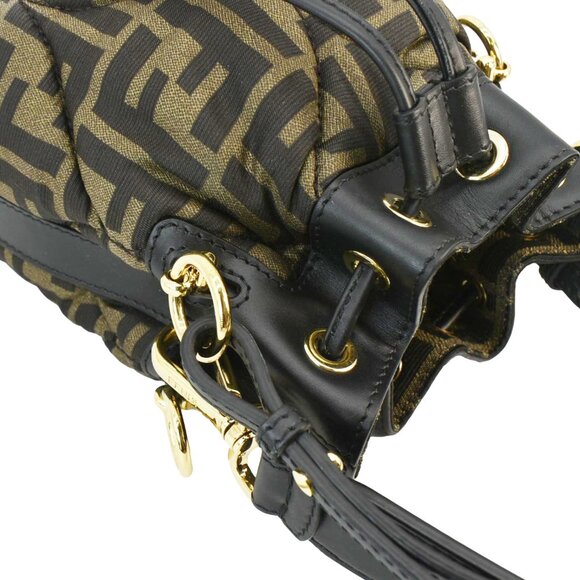 Fendi Mini Mon Tresor Leather Bucket Crossbody Bag Brown - Picture 5 of 13